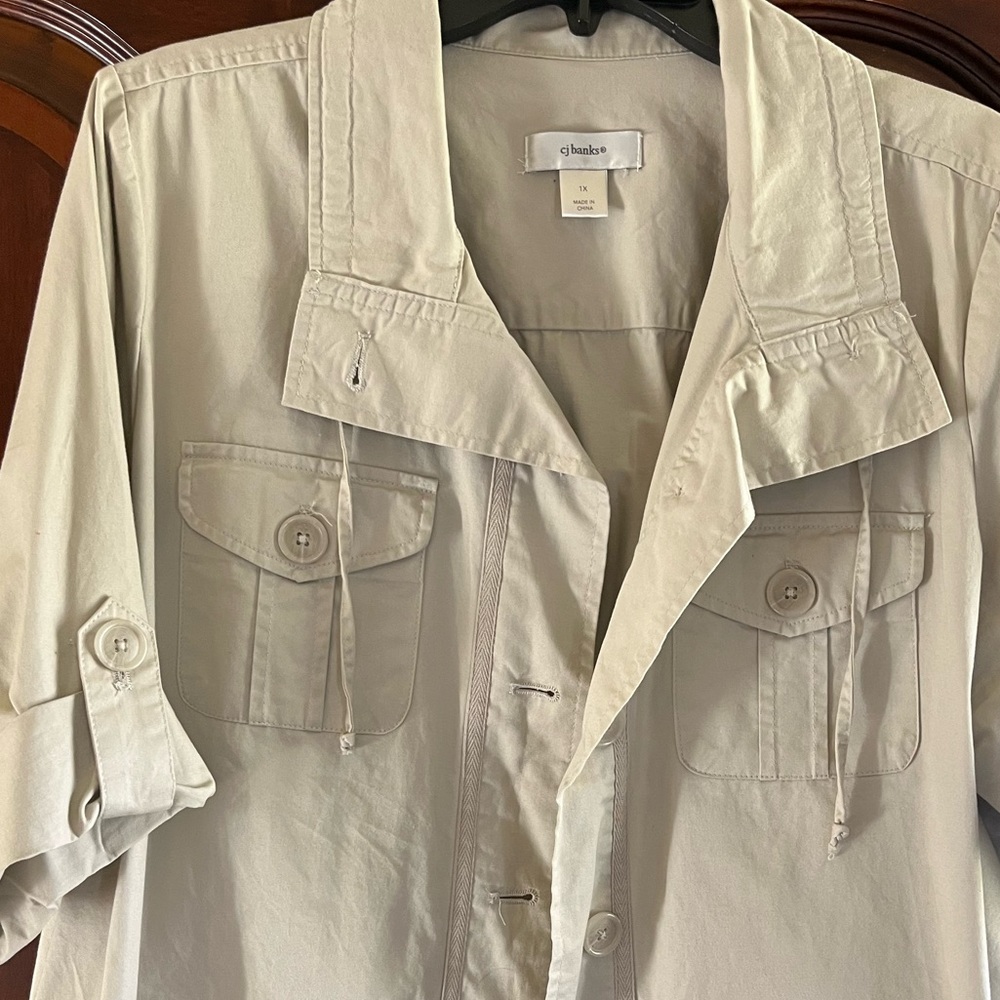 CJ Banks 1x khaki jacket